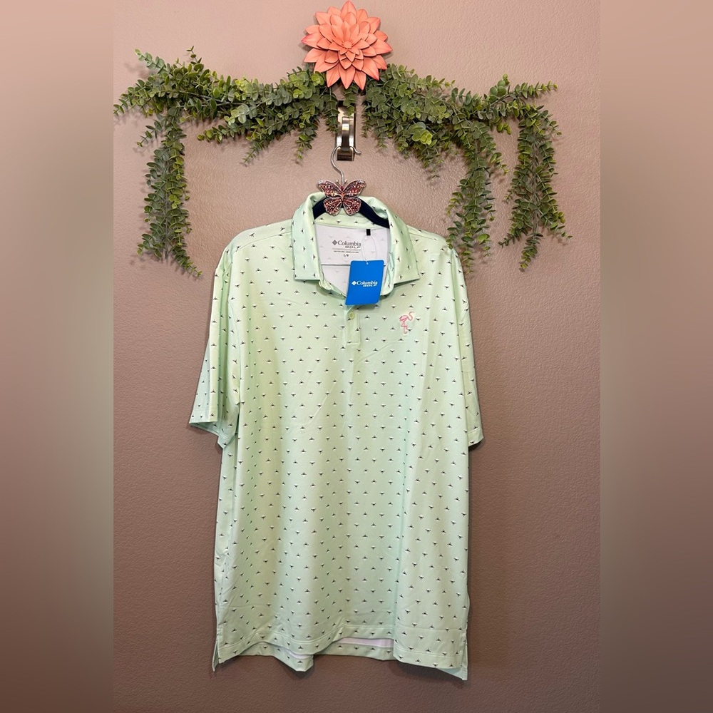 Columbia Men's Mint Green Polo golf  Shirt
